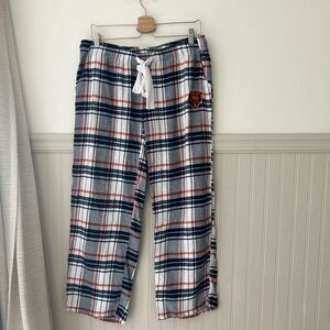 Chicago Bears NFL Plaid Pajama Pants - Navy, Orange, White Large Lounge Pants